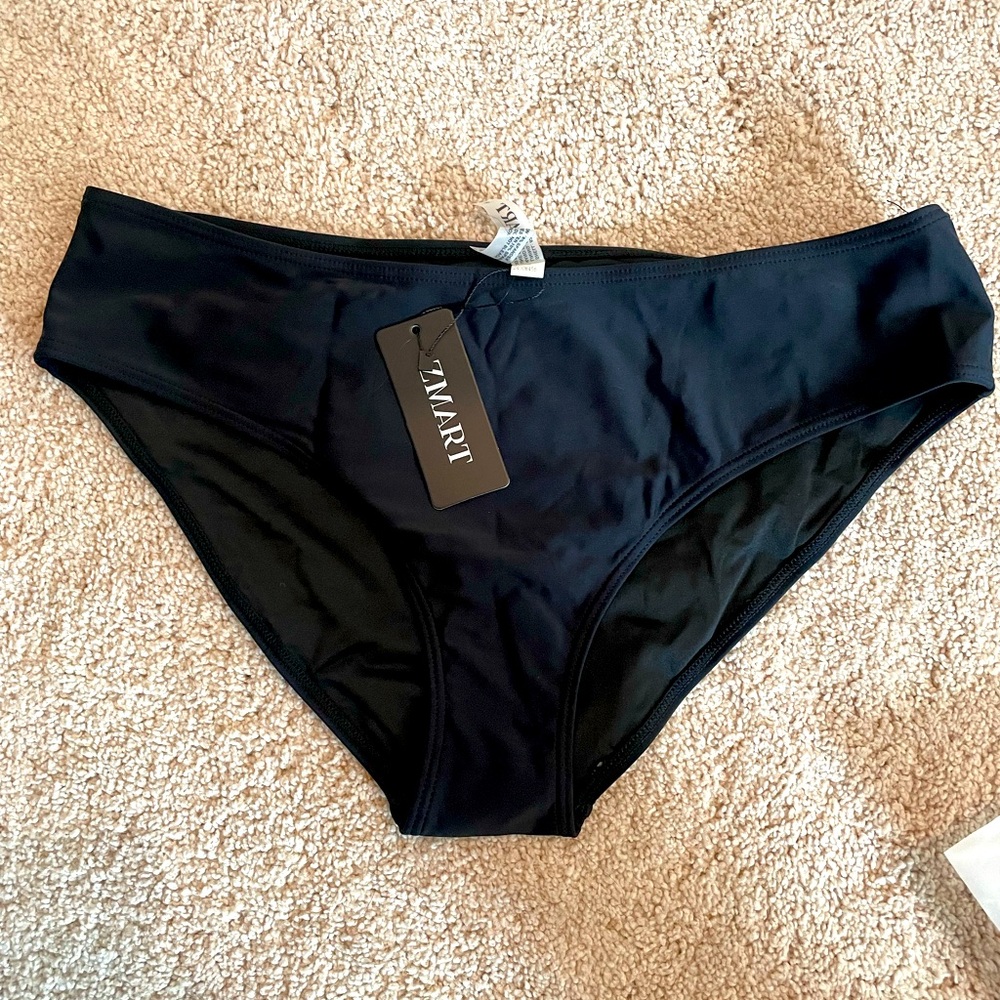 XL full coverage black bikini bottoms